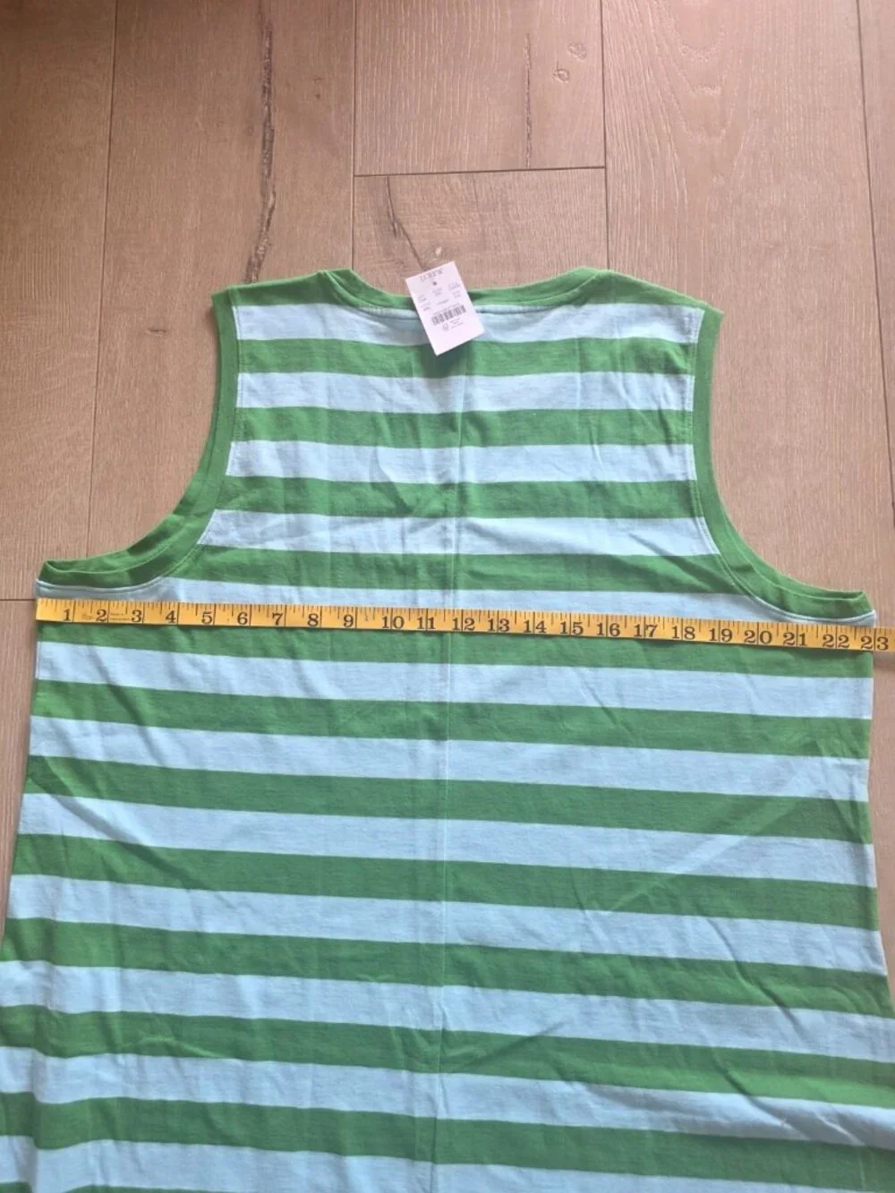 J.Crew Midi Dress Womens XXL Green Blue Striped Summer Resort Effortless CK538 - Picture 6 of 8